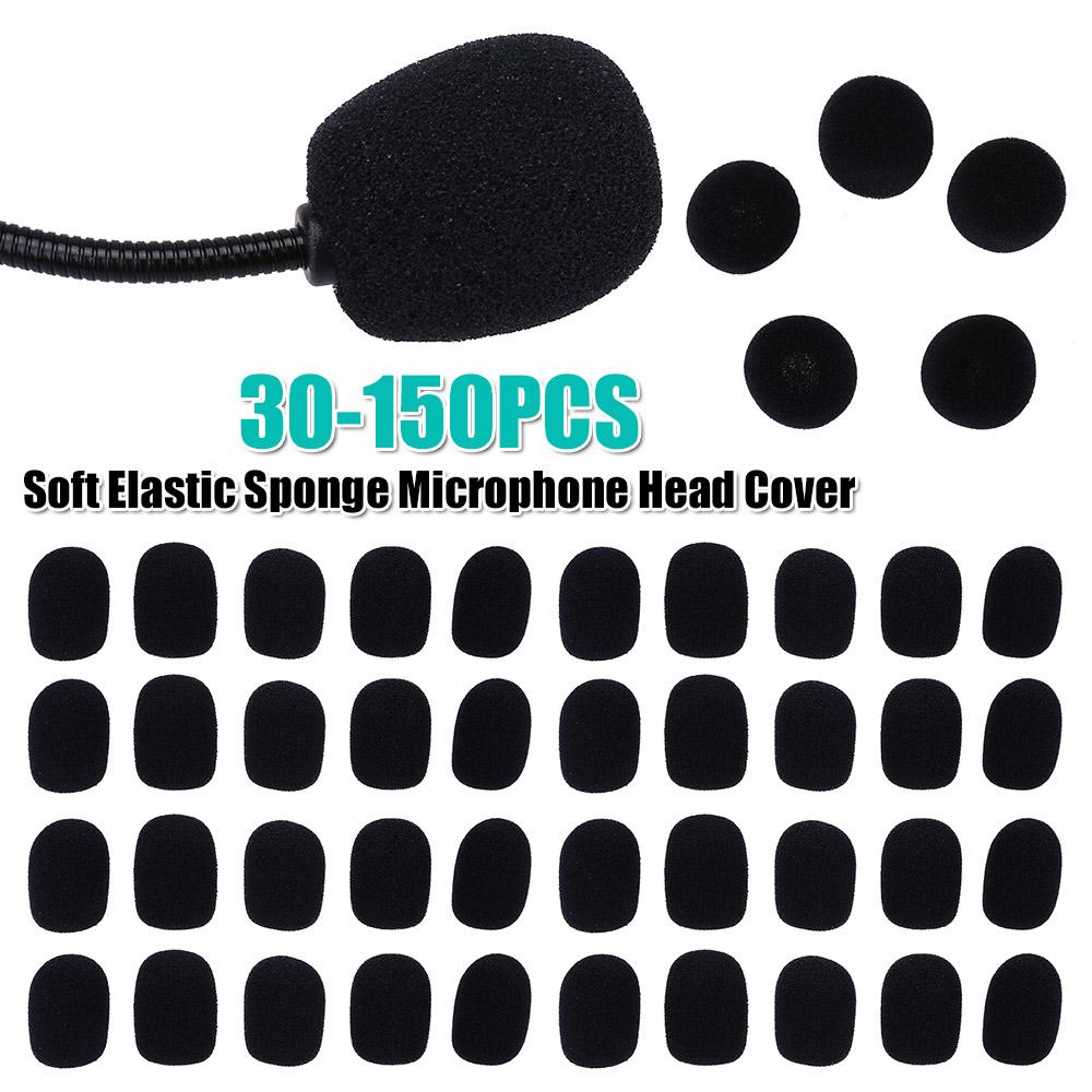 Soft Elastic Sponge Microphone Head Cover for Headset Collar Mic Headset Microphone Mic Cover
