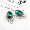Атмосферные модные серьги-капли, модные серьги-гвоздики с изумрудным блеском и бриллиантами, ювелирные изделия, аксессуары для одежды