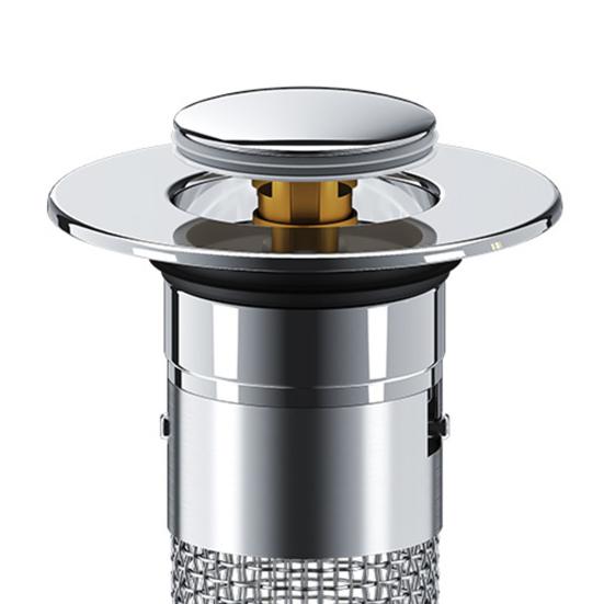 Drain Stopper Universal Bathroom Sink Stopper Stainless Steel Anti-Clog Filter Hair Catcher for Home