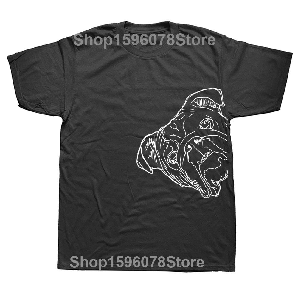 Смешные футболки с английским бульдогом Подарки День рождения собаки Унисекс Графическая Мода Новая Хлопковая Короткий рукав Круглый вырез Харадзюку Футболка