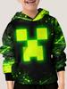 New Glowing Face Print Kid's Hoodie Unisex Pullover Casual Hooded Long Sleeve Top Girl's & Boy's Outdoor Clothes For Spring Fall