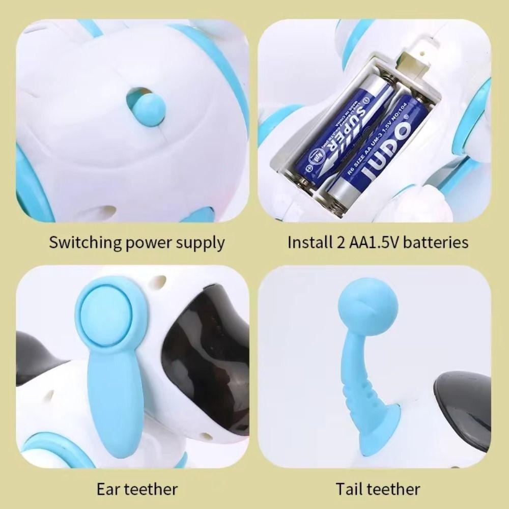 with LED Dog Walking Dancing Toy Plastic Robot Electronic Dog Children's Christmas Gift