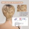 HAIRCUBE Lace Front Wigs Pixie Cut Wig Human Hair Wigs with Bangs Blonde Natural Short Wigs Layered Wavy Women