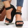 Fashion Wedges Thick Platform Sandals Women's 2024 Summer Zipper Cover Heel Sandalias Woman Non Slip Open Toe Casual Shoes Large Size 43