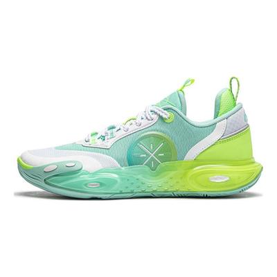 Баскетбольные кроссовки Li Ning All City 12 Beng Technology Low Top для детей, детские баскетбольные кроссовки белого, зеленого и синего цветов YKBU032-5