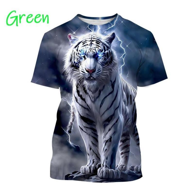 Мужская повседневная футболка с коротким рукавом с принтом White Tiger Series, мужская футболка
