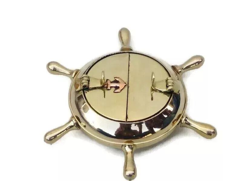 Brass Antique Nautical Wheel Design Ashtray for Couple (Gold 5-inch) Cigar Astra