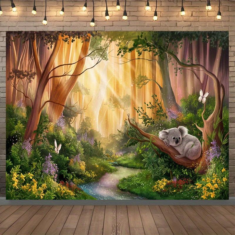 2D 1 piece - Koala theme. Suitable for decoration in photo booths. Polyester banner can be used for home and room decoration.