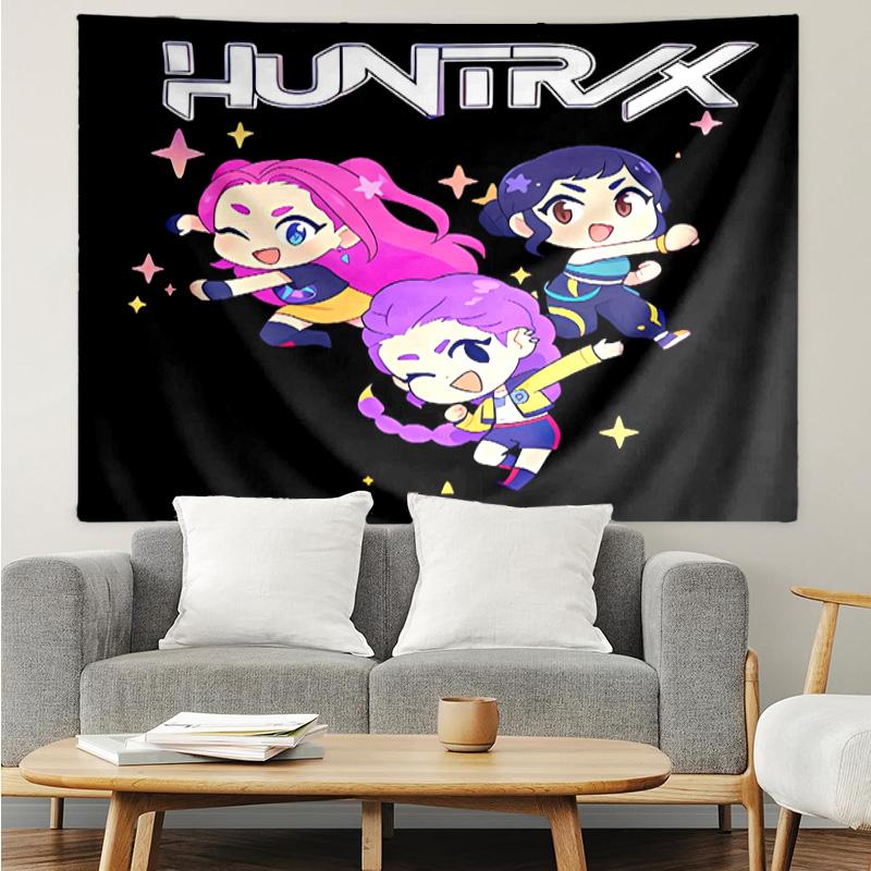 Kpop Hunter12 Tapestry for Bedroom Aesthetic Classroom Tapestries Wall Hanging for Living Room Dorm Office,Ideal Creative Gift