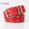 European and American Fashion Double Pin Buckle Double Row Air Hole Belt Women's Jeans Pant Belt