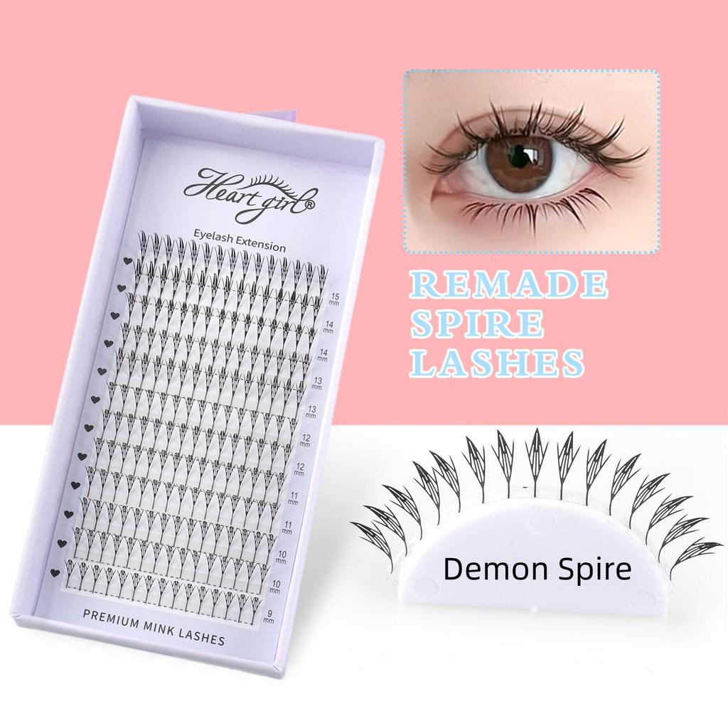 2025 New Trend 3D Laser Printed Premade Anime Eyelash Extensions Soft Comic Spire Lashes Fluffy Chunky Spikes Lashes