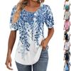 Женские пышные туники с короткими рукавами, топы, плиссированные блузки с воротником, повседневные свободные весенне-летние футболки