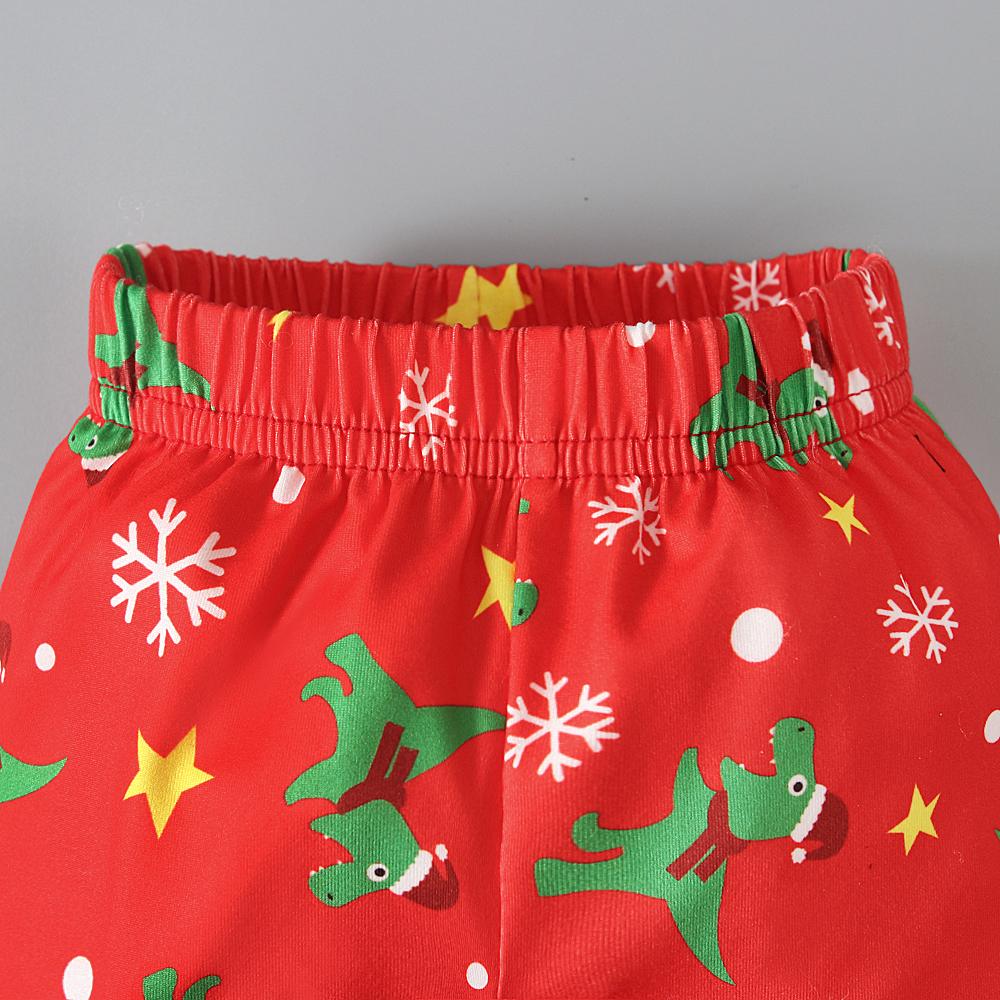 Рождественский Санта-Клаус, олень, динозавр, детская рубашка и брюки, пижамный комплект из 2 предметов для 2-7 лет