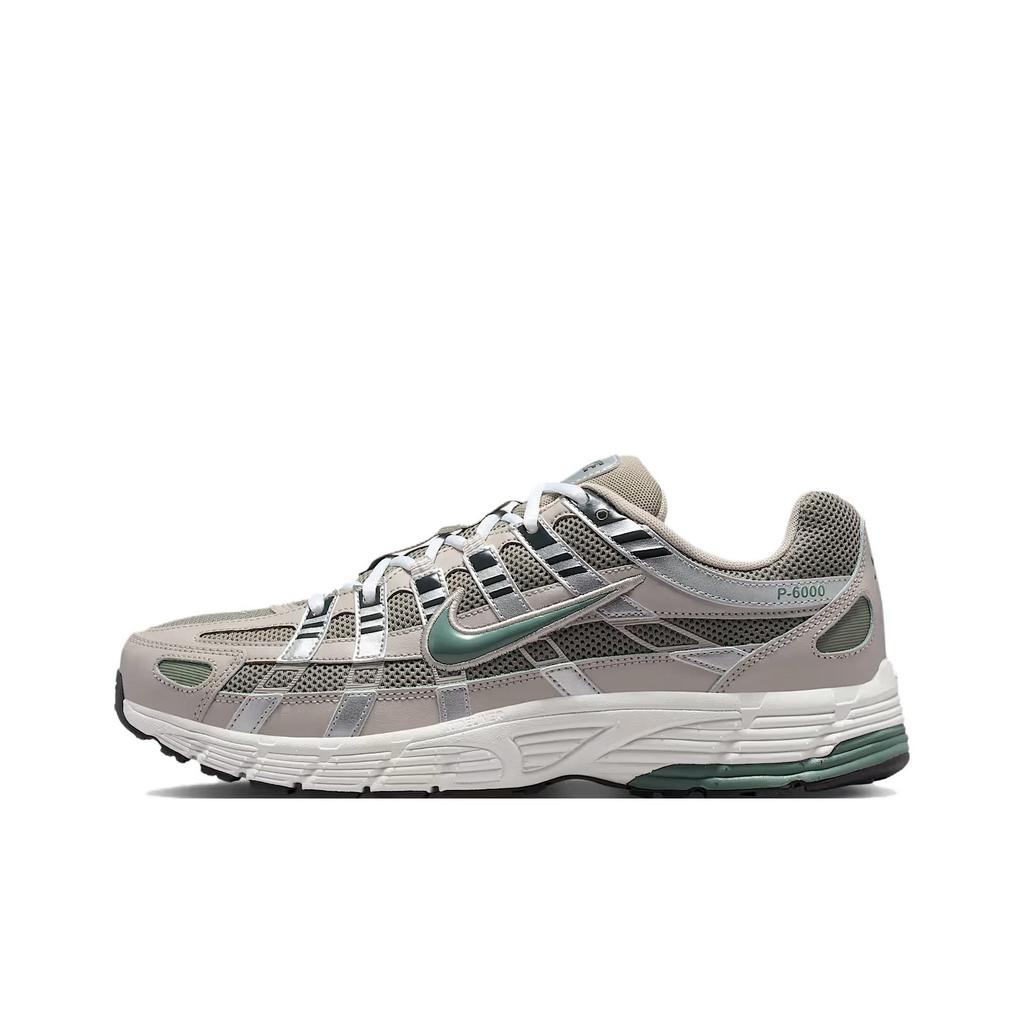 Nike P-6000 Кремовый Серебристый Глиняный Зеленый Мужские Кроссовки Антрацит Металлик-Серебристый CD6404-203