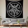 Baphomet Pentagram Occult Sigil White Black Art Print Gothic Wall Hanging Tapestry for Bedroom Wall Decor
