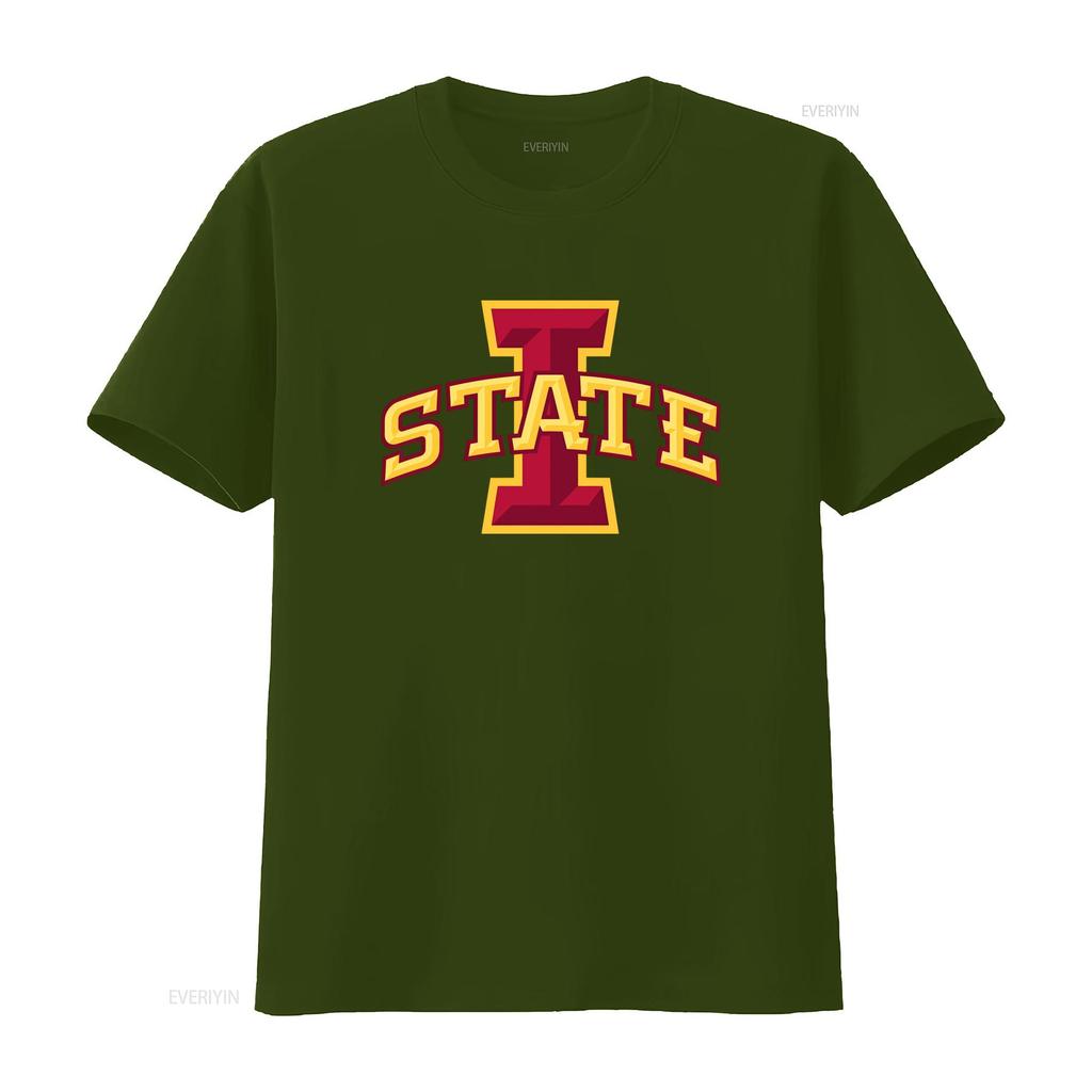 Iowa STATE Футболка Softstyle Одежда для колледжа Школьный дух Фан Стильный дизайн винтажный Стиранный топ Для повседневной носки с принтом