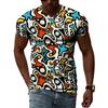 New Hot Selling Personalized Abstract Color Pattern T-shirt for Men's Leisure Fashion 3D Printing Street Style Summer Hip Hop Harajuku Short Sleeve