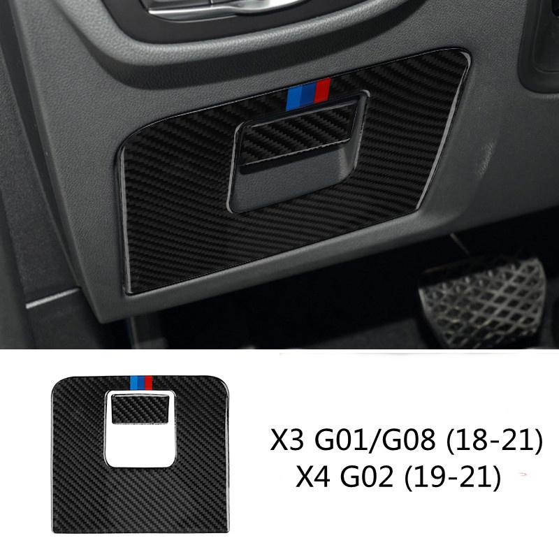 Наклейка из углеродного волокна для BMW X3 X4 18-21 g01 g02 g08, внутренняя рамка автомобиля, отделка приборной панели, декоративные наклейки