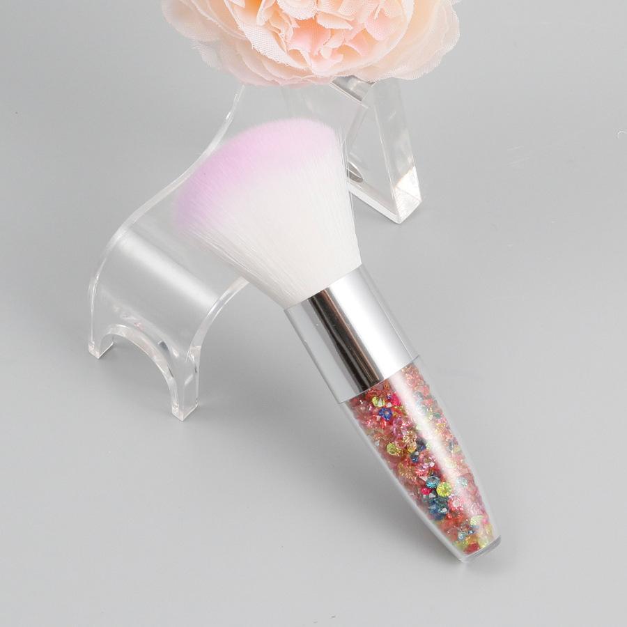 Кисть для макияжа с одной ромбовидной прозрачной ручкой, рассыпчатая кисть для пудры, коническая, пухлая, с кристаллами, зыбучий песок, ручка для дизайна ногтей, специальная кисть для пыли