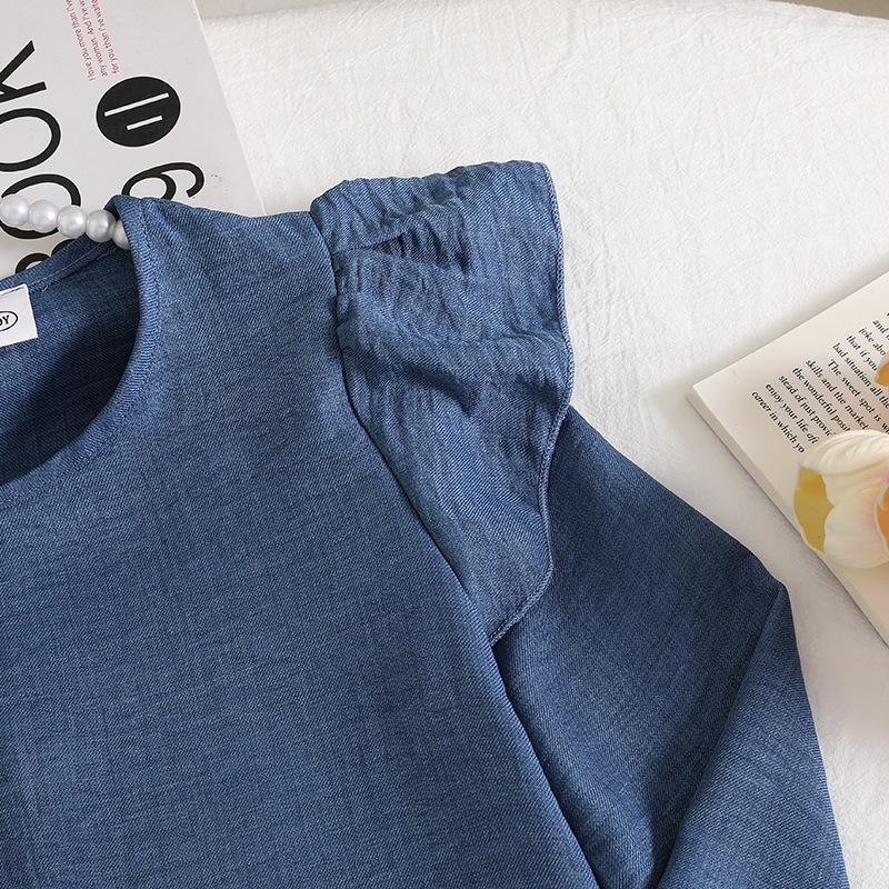 Платье для девочек Осень Новое Корейский стиль Западный стиль Кружево Длинный рукав Сладкая юбка Трехмерный цветок Платье принцессы