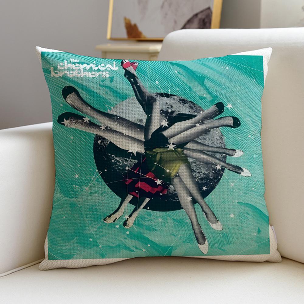 the CChemical BrothersS Cushion Cover Breathable and skinfriendly linen pillowcase square removable and washable cushion