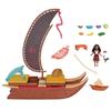 MATTEL Disney Vaiana 2 - La pirogue de Vaïana + 1 poupée Vaiana + HeiHei le poulet JBT78