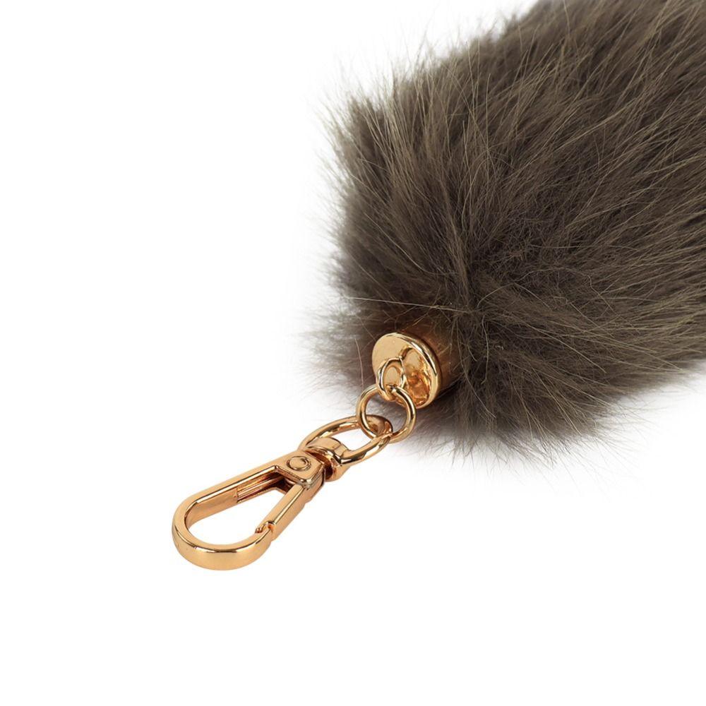 Long Hair Tail Hanging Keychain Bag Charms Plush Tail Keyring Fur Tails Pendant Women Ladies