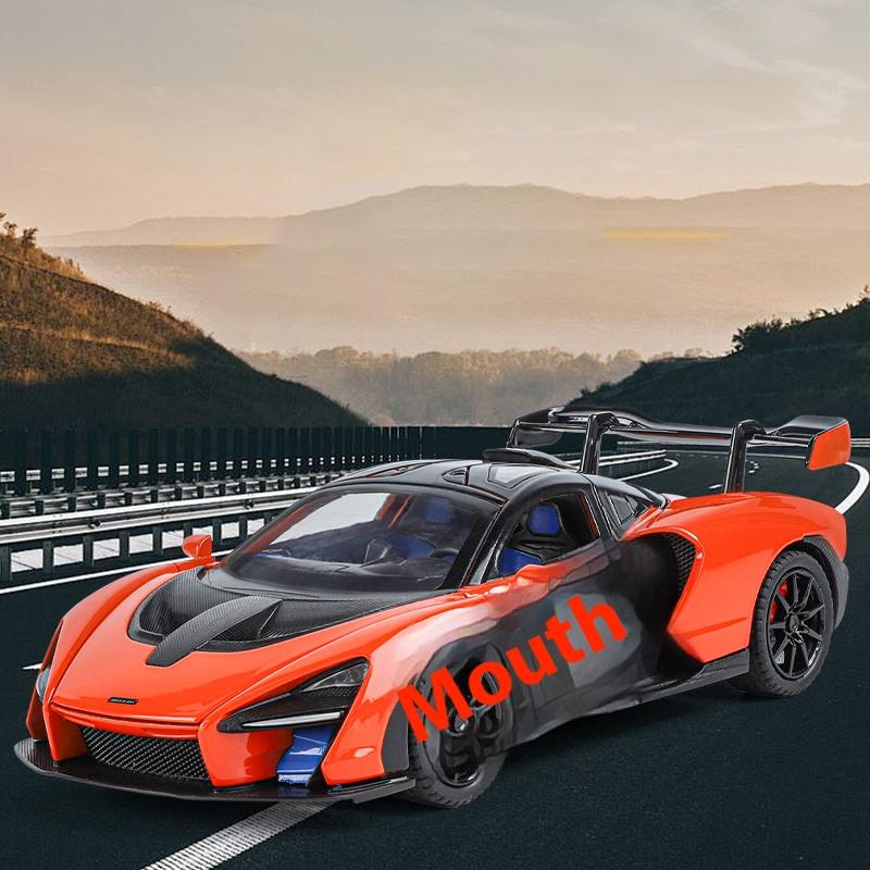 Масштаб 1/24 Сплавная модель суперкара McLaren Senna, Детская игрушечная машина со светом и звуком, Подходит для подарков на день рождения мальчикам