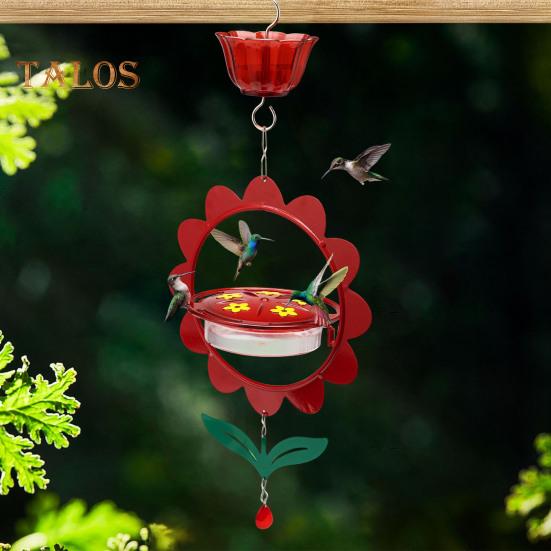 Кормушка для колибри, подвесная, наружная, цветочный дизайн, кормушка для диких птиц, нектар, ров для муравьев, для декора патио на заднем дворе