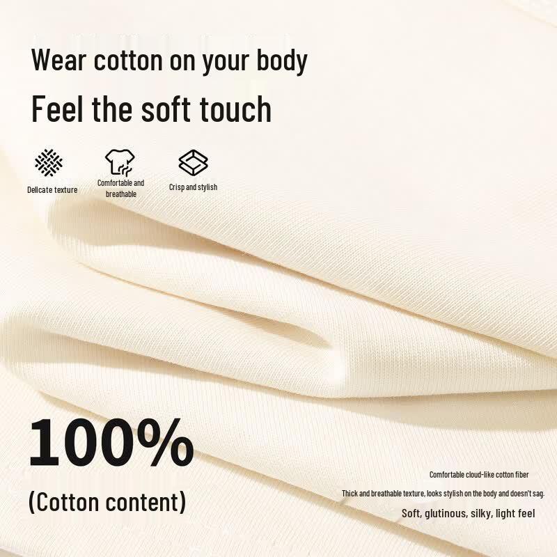 MINISO Женская свободная хлопковая футболка с длинным рукавом