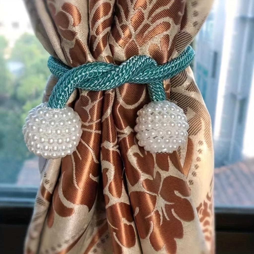 A Set of 5-color Magnetic Pearl Curtain Straps, Suitable for Home Decoration In Living Rooms, Bedrooms, and Offices