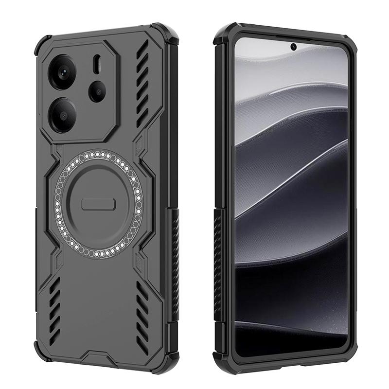 KEYSION Полый чехол с защитой от перегрева для Redmi Note 14 4G/5G - Силикон + ПК с магнитной совместимостью и защитой-подушкой безопасности