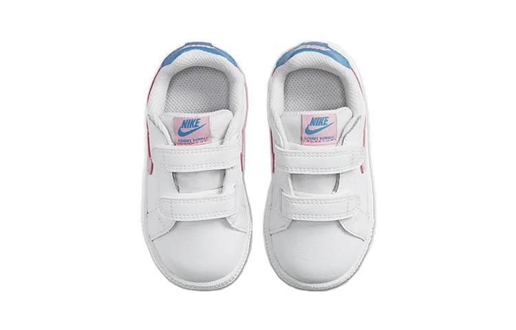 Nike Застежка-липучка Низкие кеды для скейтборда Белый Синий Розовый Для младенцев и малышей 833537-110