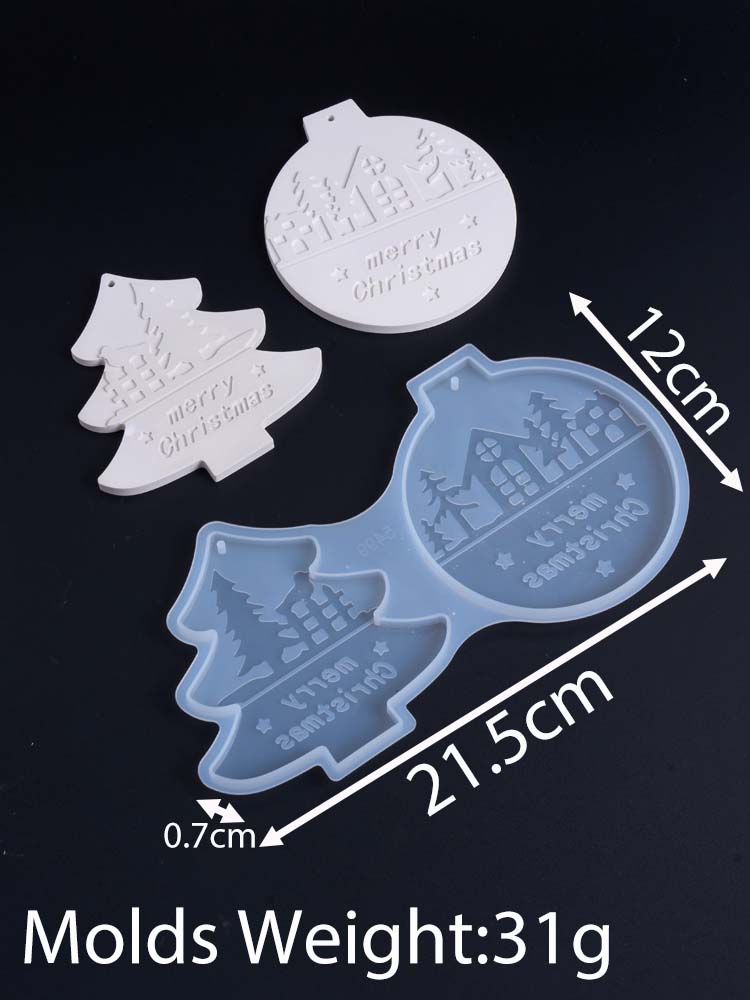 Рождественский Сердце Круглый Дерево Звезда Форма Подвесное Украшение Форма DIY Рождественская Вечеринка Декор Изготовление Гипс Смола Силиконовые Формы Ремесло Подарок