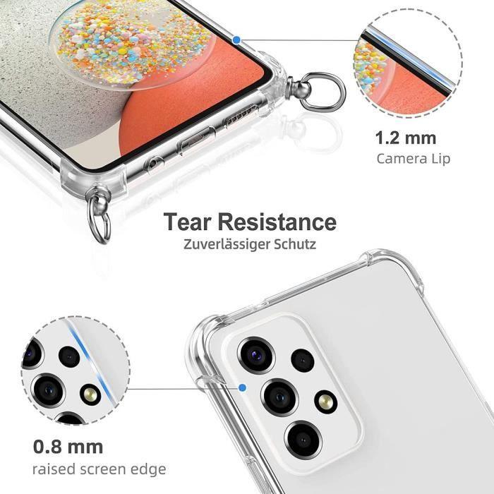 Coque avec Collier Cordon - Samsung - A73 5G - TPU Anti Choc - Vert Nuit - Souple