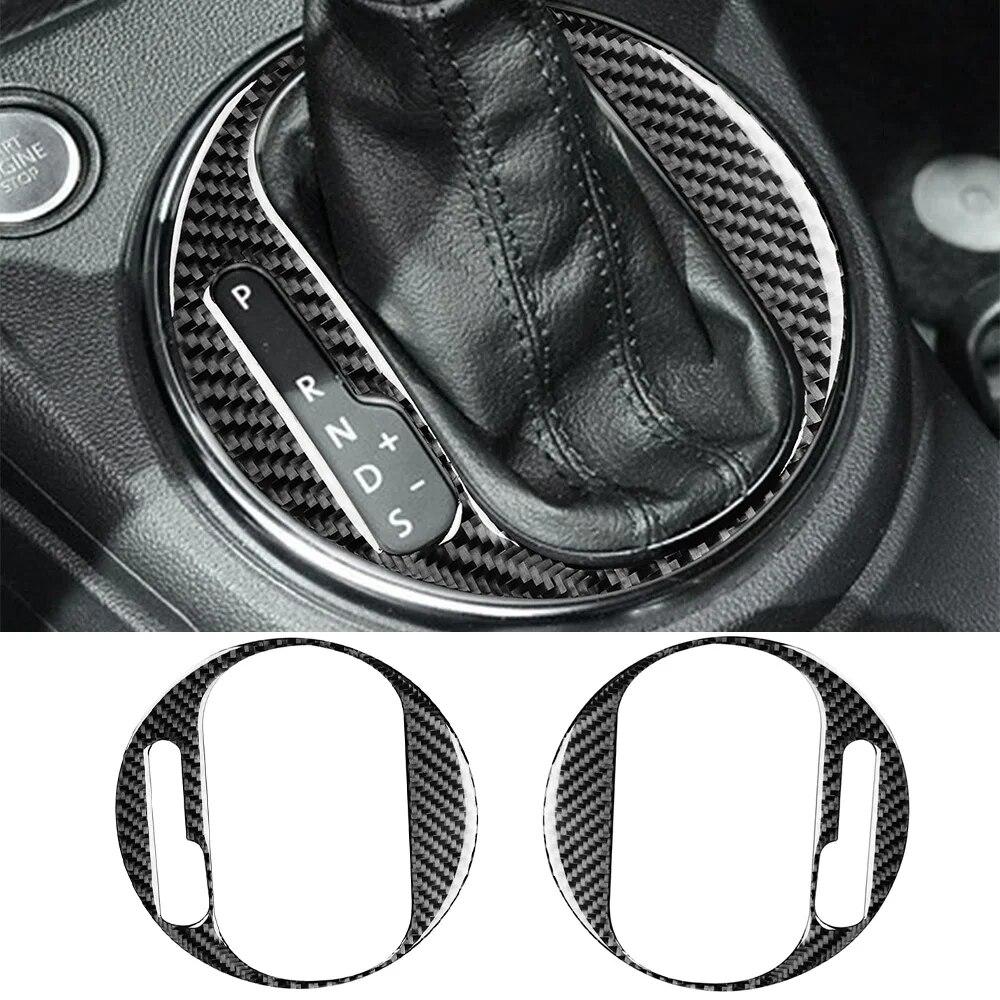 For Volkswagen Beetle 2012- Car Gear Panel Inner Frame Decoration Sticker Decal Cover Trim Auto Accessories Carbon Fiber