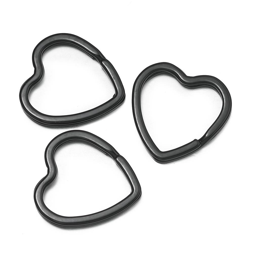 5pcs Cute Colorful Heart Spray Paint Keyring Keychain Split Ring Metal Car Key Ring for DIY Handmade Jewelry Making Accessories