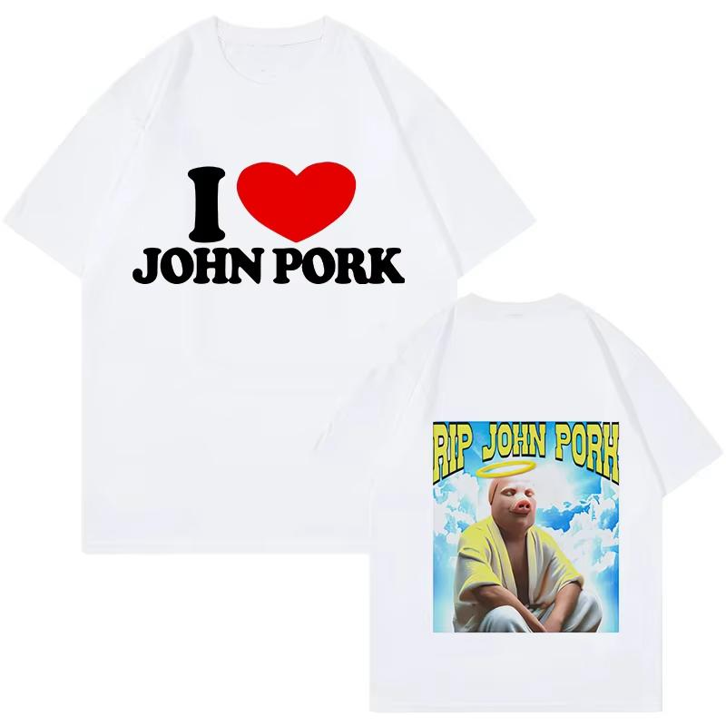 Смешные Мужские Женские Свинья Футболки Топы John Pork Is Calling Answer Call Phone Рубашка Футболка 90-х Готическая Хип-хоп Футболка Уличная Одежда