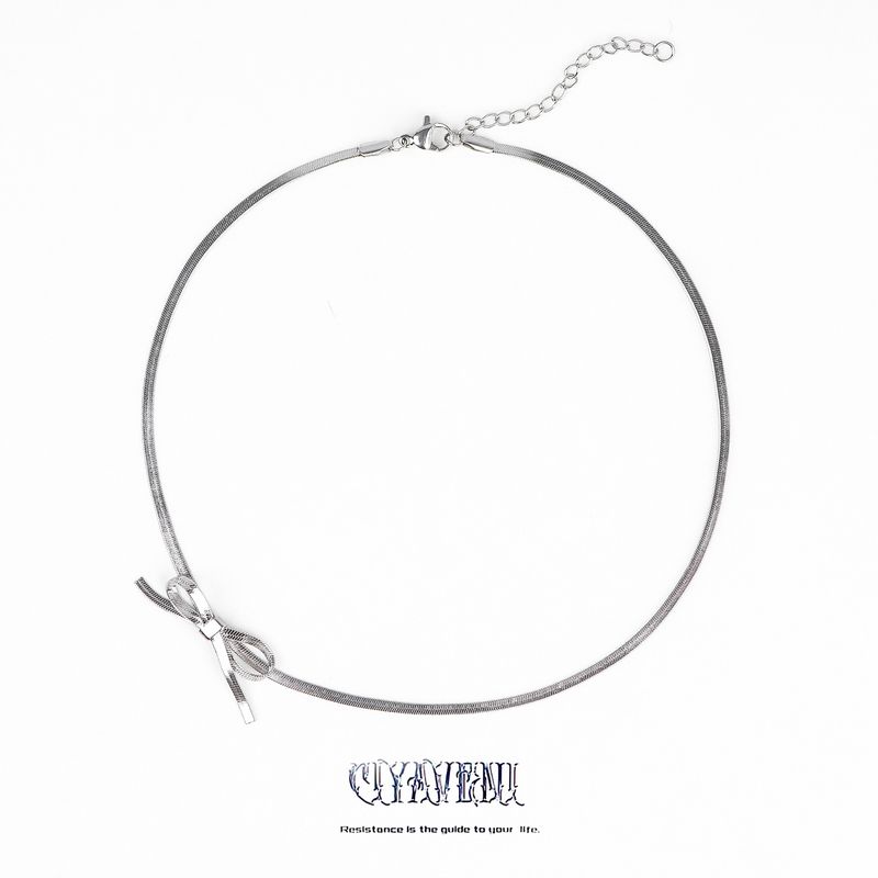 Ciyaveni Original Design Baroque Diamond Silver Cross Accessible Luxury Fashion Bows Easiest for Match Necklace