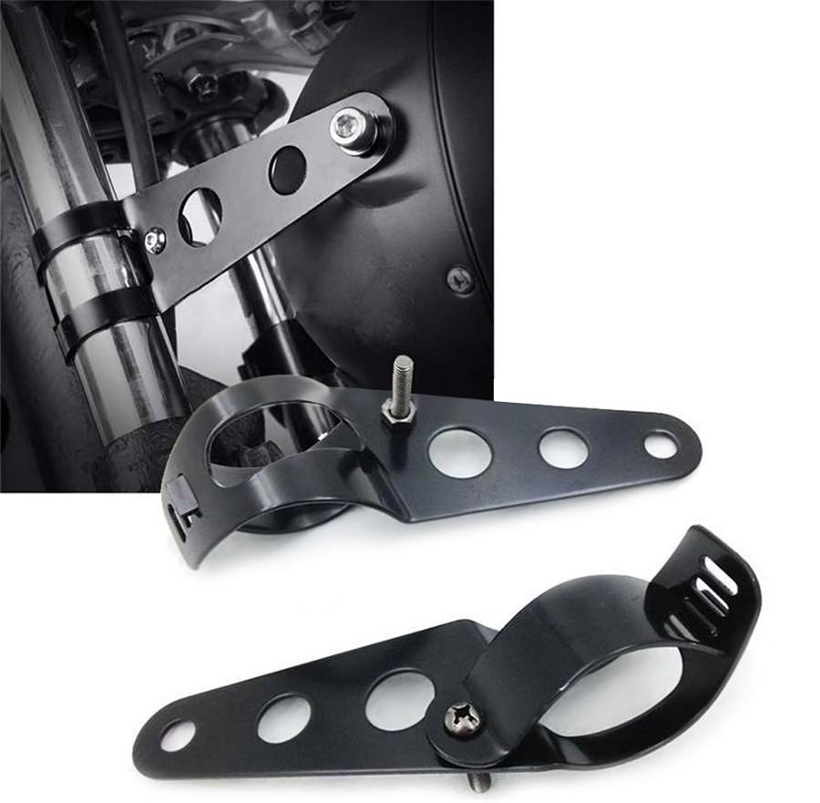 Universal Motorcycle Headlight Mount Brackets Fork Ear Headlamp Holder Adjust Motor Fork Mount Black