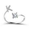 Fashion Initials A-Z Letter Ring Women Classic Gold Color Silver Color Opening Finger Ring For Girl Party Jewelry Gift Wholesale