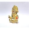 Mukut Ganesha Gold Plated L Ganesh Idol for Car Dashboard | Ganapati Murti for Home Decor | Vinayaka Statute for Puja & Gift 3.2