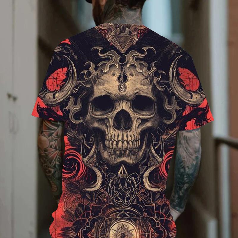 Ретро повседневная мужская футболка с 3D-принтом, рубашка с короткими рукавами и круглым вырезом, одежда для весны и лета, футболки мужские