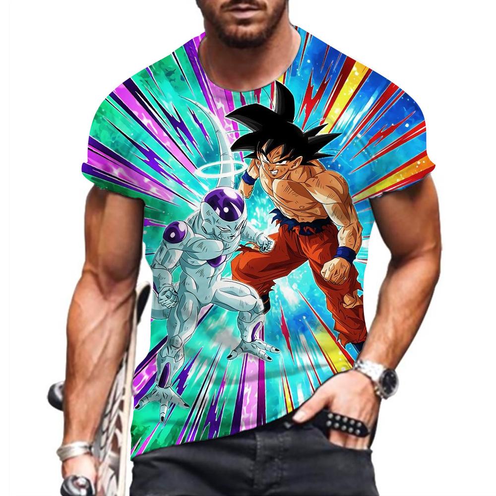 Essentials Dragon Ball Z T-shirt Men 2023 Men's Vegeta Goku Oversized Shirts Hip Hop Clothing Harajuku Style Trend Tops Fashion