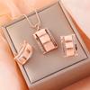 Модная решетка высокого класса, легкий роскошный прямоугольный комплект ювелирных изделий, ожерелье и браслет для женщин