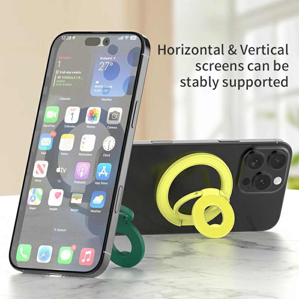 360 Degree Rotation Magnetic Phone Holder Grip Ring Kickstand Foldable Metal Stand