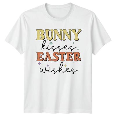 Bunny Kisses Easter Wishes Unisexs TShirt Bunny Easter Gift For Her