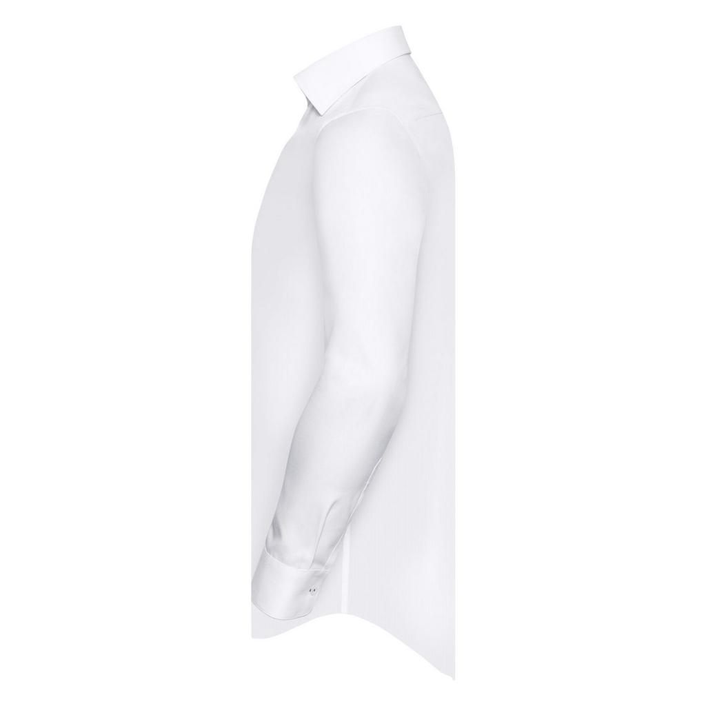 Russell Collection Mens Contrast Herringbone Tailored Formal Shirt
