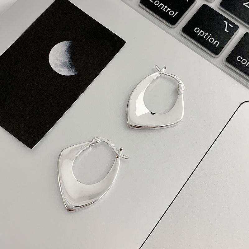 ANENJERY Необычные серьги-кольца Женские нишевые геометрические серьги