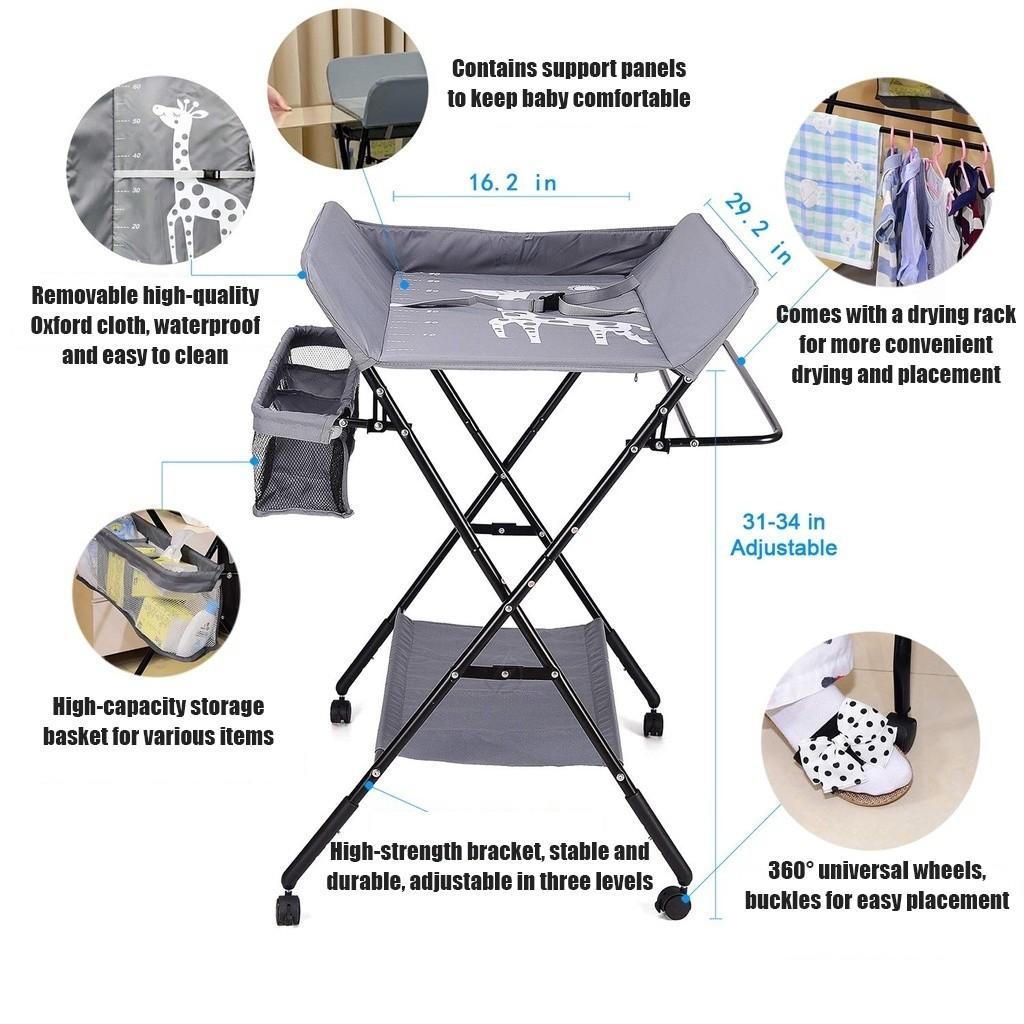 Household Baby Diapers Changing Table Foldable Multifunctional Newborn Care Table 0-3 Years Old Diaper Nursing Table